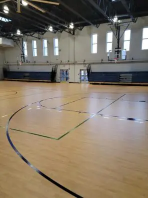 Alumni Gym floor gamelines